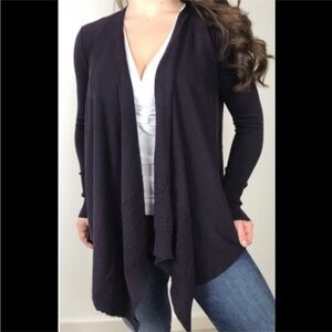 CAbi Drape Front Deep Purple Cardigan 3844